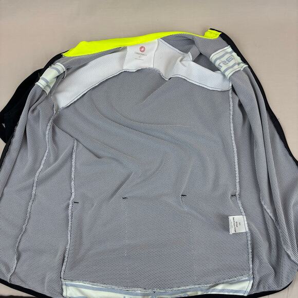 Castelli Cycling Jersey Large Short Sleeve Full Zip Black Neon Yellow Scorpion - Picture 11 of 12